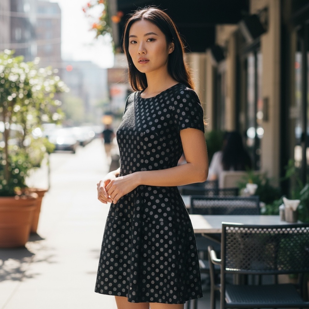 Lusio Chic Black and White Mini‎ Dress